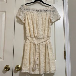 Lace off the shoulder dress
